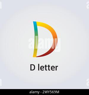 D Letter Icon Design einzelne isolierte Logo Design Marke Corporate Identity Regenbogenfarben editierbare Vorlage Vektor Monogramm Emblem Illustration Marke Stock Vektor
