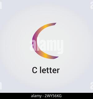 C Letter Icon Design Single isoliertes Logo Design Marke Corporate Identity Regenbogenfarben editierbare Vorlage Vektor Monogramm Emblem Illustration Marke Stock Vektor