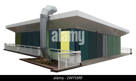 Lüftungsleitung und kleines Lager. Isoliert auf weiß Stockfoto