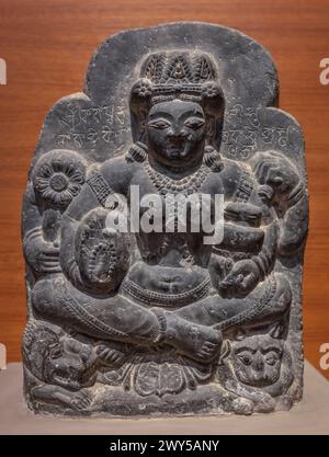 Vaishnavi, 8. Jahrhundert, Stein, Kaschmir, Sri Pratap Singh Museum, Srinagar, Kaschmir, Indien Stockfoto