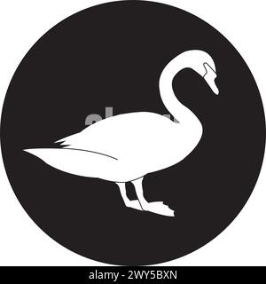 Swan Icon Vektor Illustration Symbol Design Stock Vektor