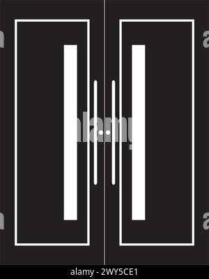 Minimalistisches Holztür-Symbol-Design mit Vektor-Symbol Stock Vektor