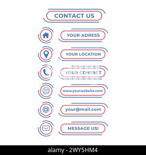 Kontakttasten Set Flat Vector Design Isolated Collection Stock Vektor