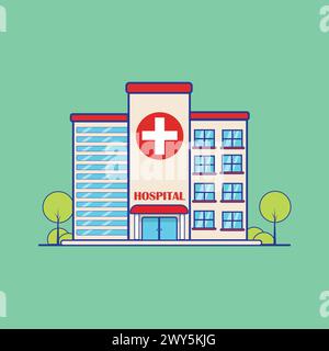 Abbildung Des Krankenhausgebäudes Stock Vektor