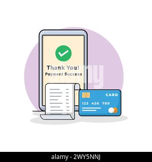 Vektorillustration Für Konzept Der Erfolgreichen Online-Zahlung Stock Vektor