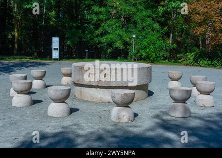 Der Tisch der Stille in Targu Jiu in Rumänien Stockfoto