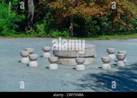 Der Tisch der Stille in Targu Jiu in Rumänien Stockfoto