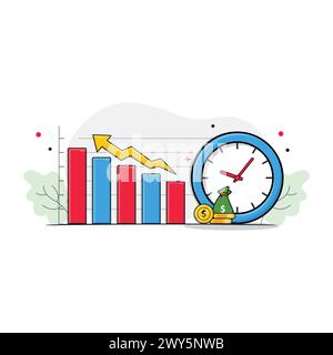 Jahr für Jahr Small Business to Be Success Vector Illustration. Business Growth Concept Design Stock Vektor