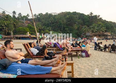 Indien, Goa, Anjuna, Ozran Beach (Little Vagator Beach), Stockfoto