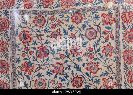 Traditionelles bemaltes Textil, National Crafts Museum, Neu-Delhi, Indien Stockfoto
