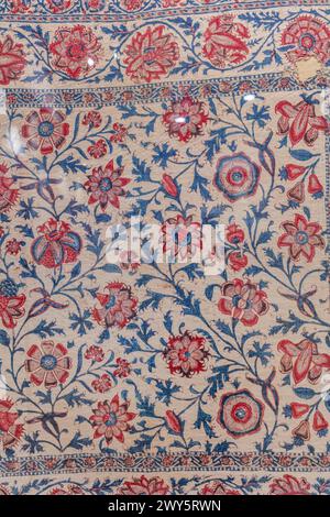 Traditionelles bemaltes Textil, National Crafts Museum, Neu-Delhi, Indien Stockfoto
