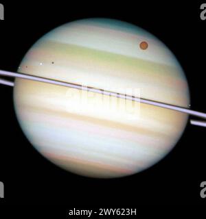 Planet Saturn. Digitale Bildverbesserung durch die NASA Stockfoto