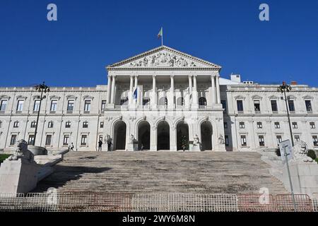 Portugal, Lissabon: Palast São Bento (Palacio de São Bento) im Stadtzentrum, neoklassizistisches Gebäude aus dem 16. Jahrhundert, Sitz der Versammlung Stockfoto