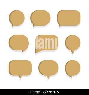 Poster zur Sammlung der Symbole für den Chat mit 3D-Sprachblase Stock Vektor