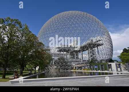 Kanada, Quebec, Montreal, Saint Helen's Island im Saint Lawrence River: The Biosphere, Museum für die Umwelt in der ehemaligen UNO Stockfoto