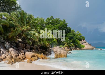 Schwere, Anse La Digue, Seychellen Stockfoto