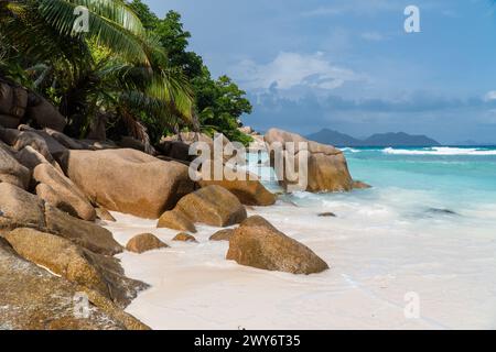 Schwere, Anse La Digue, Seychellen Stockfoto