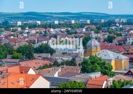 Panoramablick auf die rumänische Stadt Targu Mures Stockfoto