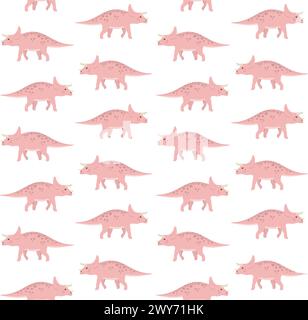 Nahtloses Vektor-Muster des triceratops-Dinosauriers Stock Vektor