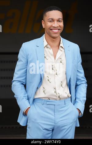 Aaron Moten kommt zu einer britischen Sondervorführung von Fallout im Television Centre in White City, West London. Bilddatum: Donnerstag, 4. April 2024. Stockfoto