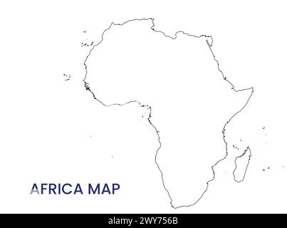 Detaillierte Karte von Afrika. Umrisskarte von Afrika. Afrika. Stock Vektor