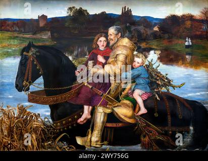 Ein Traum der Vergangenheit. Sir Isumbras at the Ford von John Everett Millais (1829–1896), 1856/7 Stockfoto