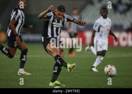 April 2024, Rio de Janeiro, Brasilien. Tiquinho Soares aus Botafogo, während des Spiels zwischen Botafogo und Junior Barranquilla, Gruppe D Copa Libertadores 2024, im Estádio Nilton Santos Stockfoto