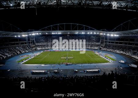 April 2024, Rio de Janeiro, Brasilien. Fans von Botafogo, während des Spiels zwischen Botafogo und Junior Barranquilla, Gruppe D Copa Libertadores 2024, im Est&#xe1;dio Nilton Santos Stockfoto