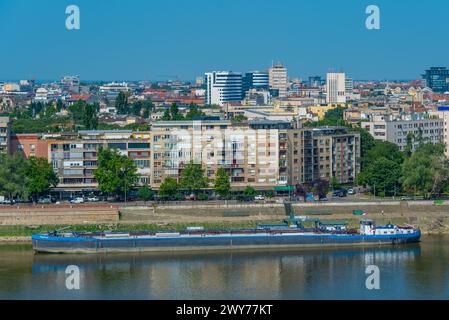 Panoramablick auf Novi Sad von der Festung Petrovaradin in Serbien Stockfoto