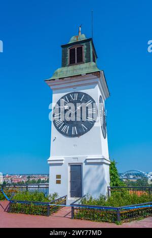 Uhrenturm in der Festung Petrovaradin in Serbien Stockfoto