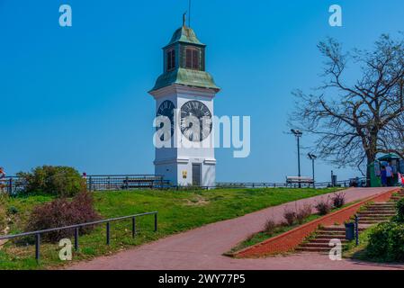 Uhrenturm in der Festung Petrovaradin in Serbien Stockfoto