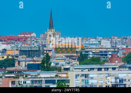 Panoramablick auf Novi Sad von der Festung Petrovaradin in Serbien Stockfoto