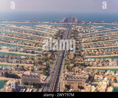 Ein Bild von Palm Jumeirah und Atlantis, The Palm Hotel. Stockfoto