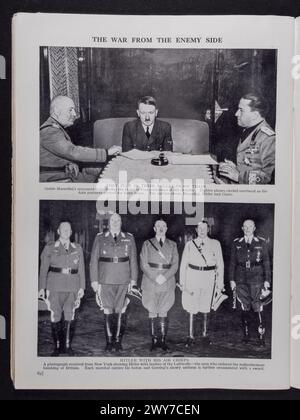 Fotografien von Adolf Hitler aus dem NS-Deutschland in Hutchinsons Bildgeschichte des Krieges (Nr. 2, Serie 8), veröffentlicht im Oktober 1940. Stockfoto