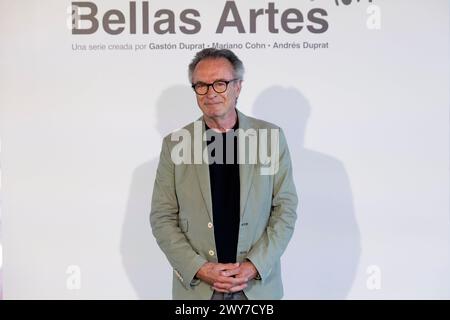 Madrid, Spanien. April 2024. Oscar Martínez nimmt am Fotocall „Bellas Artes“ im Museo Reina Sofia in Madrid Teil. Quelle: SOPA Images Limited/Alamy Live News Stockfoto