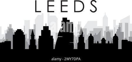 Skyline Panorama der Stadt LEEDS, GROSSBRITANNIEN Stock Vektor