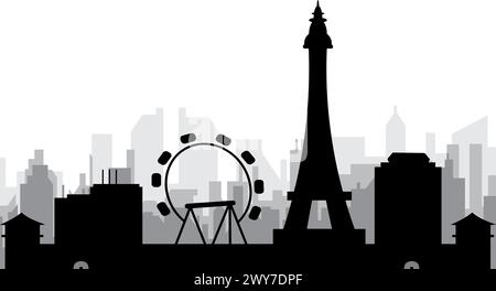 Skyline-Panorama der Stadt von LAS VEGAS, USA Stock Vektor