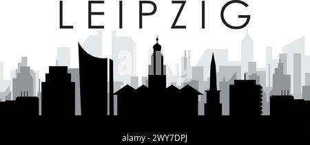 Skyline Panorama von LEIPZIG, DEUTSCHLAND Stock Vektor