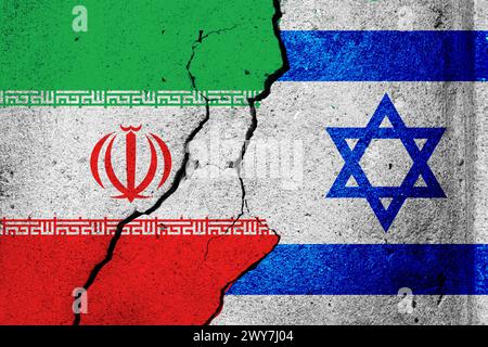 Iran und Israel Flaggen Stock Photo Iran greift Israel an Stockfoto