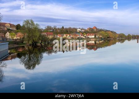 Blick über die Havel auf die Stadt Havelberg Sachsen-Anhalt Deutschland *** Blick über die Havel auf die Stadt Havelberg Sachsen-Anhalt Deutschland Stockfoto