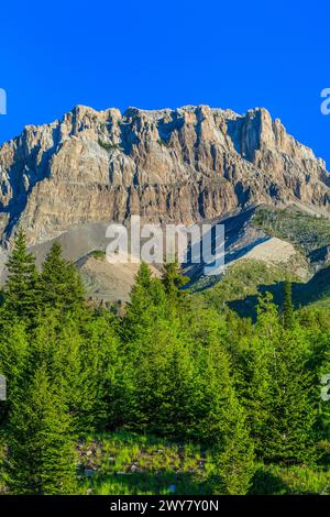 Mount frazier über dem Blattschlucht entlang der felsigen Berghütte bei bynum, montana Stockfoto