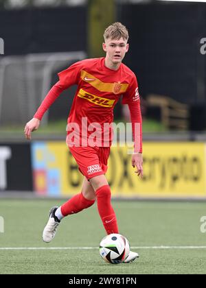 AMSTERDAM - Villads Rutkjaer FC Nordsjaelland U17 beim Ajax Future Cup 2024 Spiel zwischen CF Pachuca o17 und FC Nordsjaelland o17 im Sportkomplex de Toekomst am 1. April 2024 in Amsterdam, Niederlande. ANP | Hollandse Hoogte | GERRIT VAN COLOGNE Stockfoto