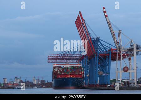 Der Containerterminal Tollerort der Hamburger Hafen und Logistik AG. Steinwerder Hamburg *** das Containerterminal Tollerort der Hamburger Hafen und Logistik AG Steinwerder Hamburg Stockfoto