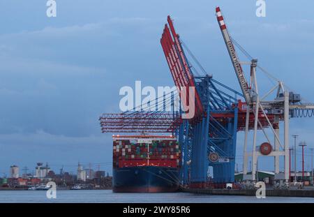 Der Containerterminal Tollerort der Hamburger Hafen und Logistik AG. Steinwerder Hamburg *** das Containerterminal Tollerort der Hamburger Hafen und Logistik AG Steinwerder Hamburg Stockfoto