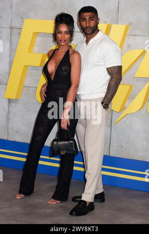 London, Großbritannien. April 2024. Sian Gabbidon und Clint Gordon nehmen an der Fallout UK Special Screening im Television Centre in White City, London, Teil. (Foto: Cat Morley/SOPA Images/SIPA USA) Credit: SIPA USA/Alamy Live News Stockfoto