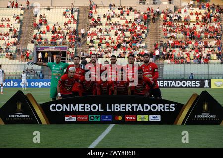 Caracas, Venezuela. April 2024. CARACAS, VENEZUELA - 4. APRIL: Spiel zwischen Atletico-MG und Caracas FC als Teil der Gruppe G der Copa CONMEBOL Libertadores im Estadio Olímpico de la UCV am 4. April 2024 in Caracas, Venezuela. (Foto von Pedro Rances Mattey/PxImages) Credit: PX Images/Alamy Live News Stockfoto