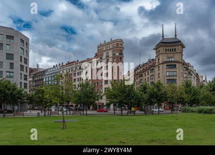 Stadtbild von Bilbao am Euskadi Place, Baskenland, Spanien Stockfoto