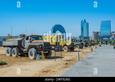 Baku, Aserbaidschan, 16. September 2023: Der Military Trophy Park in Baku, Aserbaidschan, wird auch als war Trophäes Park bezeichnet Stockfoto