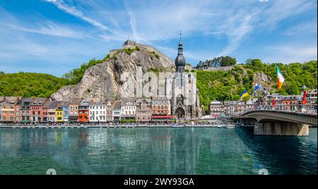 Blick auf die Altstadt von Dinant, Belgien. Stockfoto