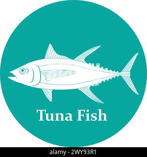 Thunfisch-Symbol-Vektor-Illustration Symbol Design Stock Vektor